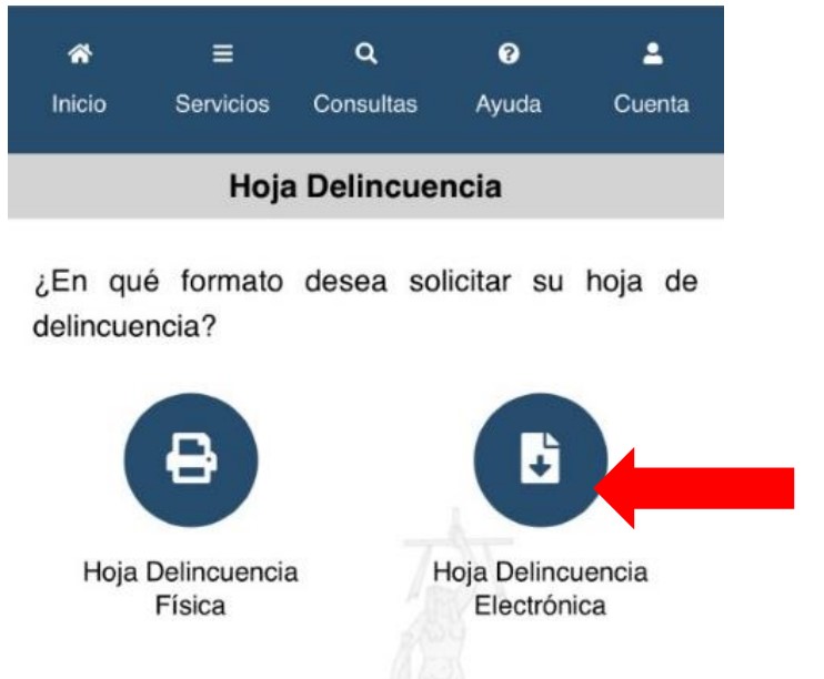 solicitar hoja de delincuencia app paso 3