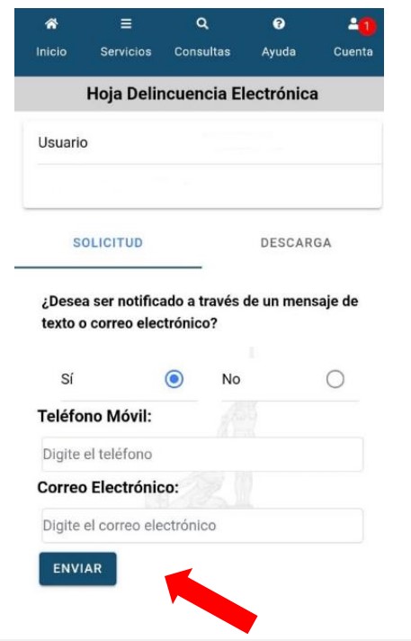 solicitar hoja de delincuencia app paso 5